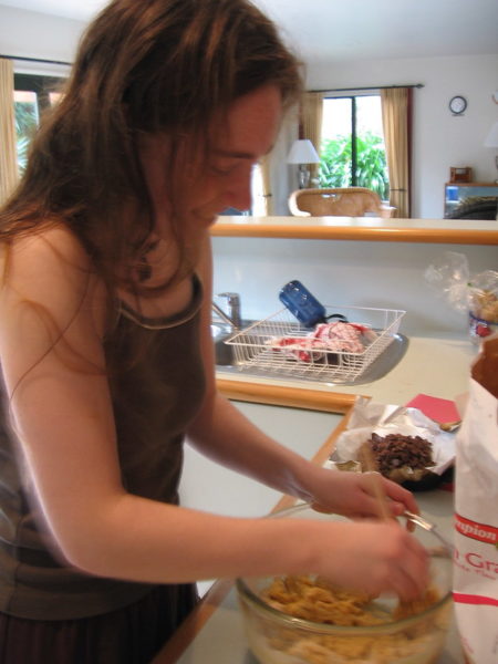 Sarah making cookies