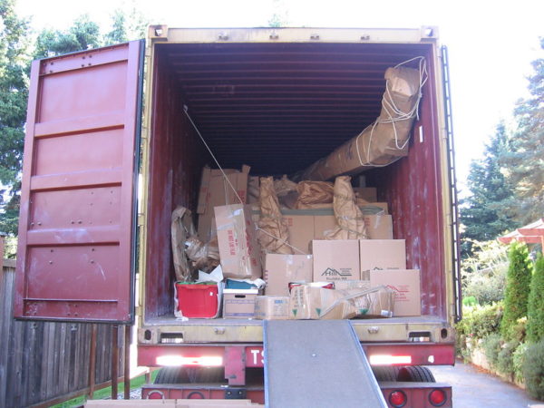 Our shipping container loaded for New Zealand