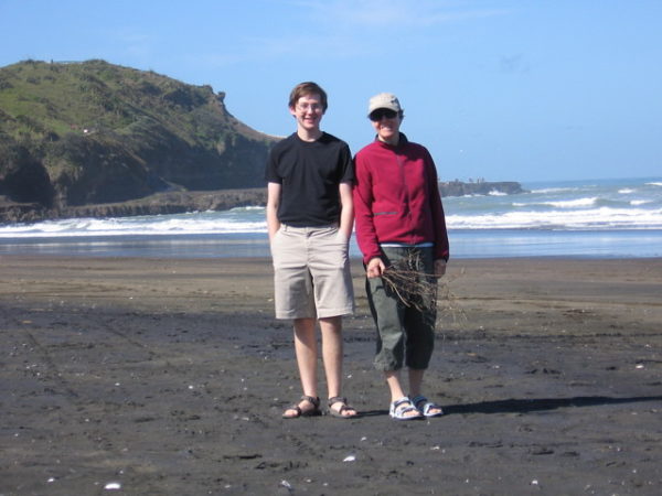 Max and Cindy at Muriwai Beach