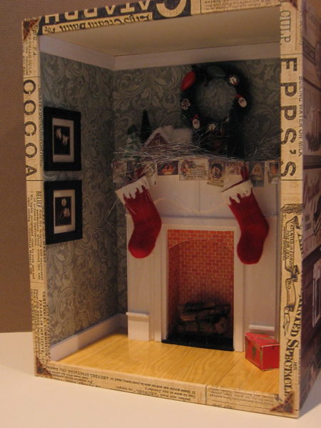 1-inch Scale Miniature Christmas Room Box